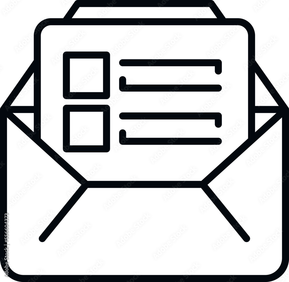 Mail election icon outline vector. Democracy vote. Poll ballot Mail election icon outline vector. Democracy vote. Poll ballot