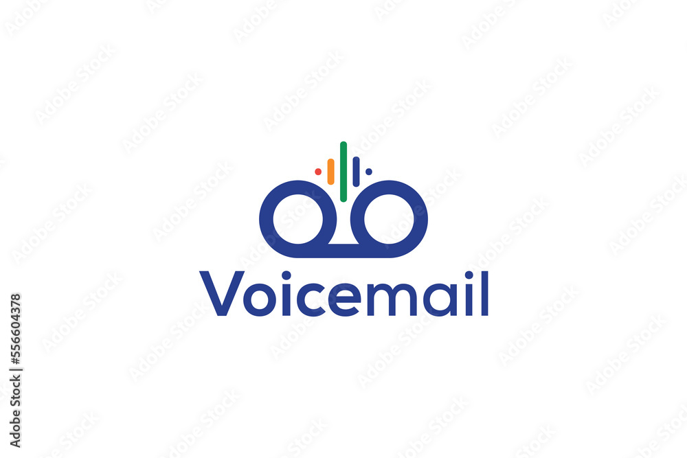 Obraz premium Minimal Awesome Trendy Professional Voice Mail Logo Design Template On Black Background