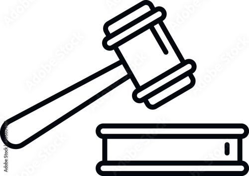 Democracy gavel icon outline vector. Vote election. Voter people