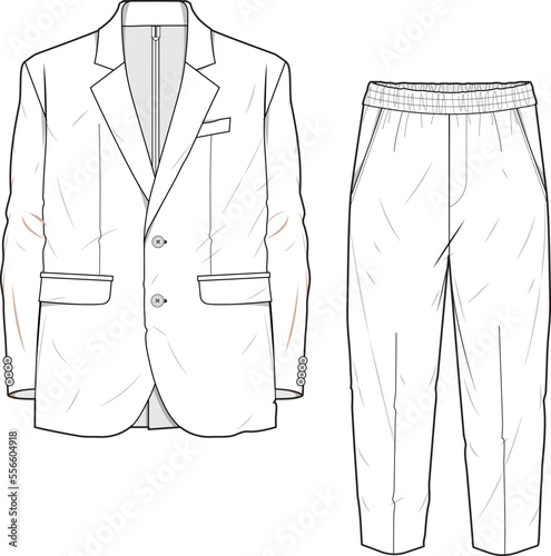 MAN BLAZER JACKET AND PANT SUIT CORPORATE WEAR DRESS FLAT DESIGN VECTOR