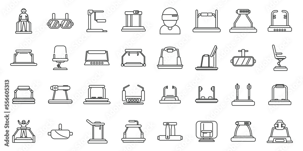 Vr platform icons set outline vector. Augmented reality. Digital cinema Vr platform icons set outline vector. Augmented reality. Digital cinema