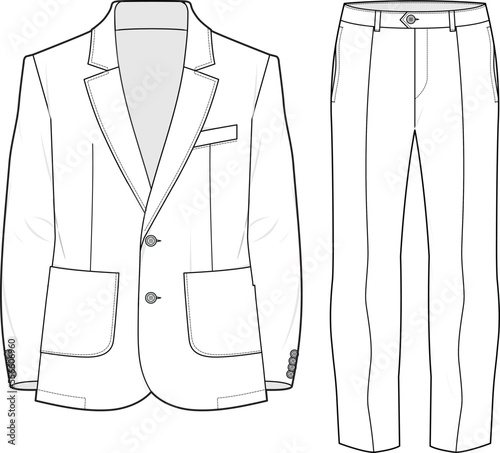 MAN BLAZER JACKET AND PANT SUIT CORPORATE WEAR DRESS FLAT DESIGN VECTOR