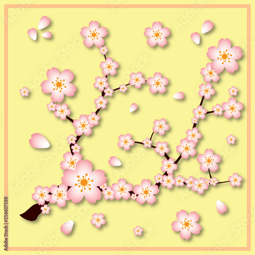 A beautiful abstract design for scarf and shawl with sakura flowers or cherry blossom flowers. it can be used for silk scarves, printed scarves, cotton scarves, chiffon scarves. cherry blossom vector.