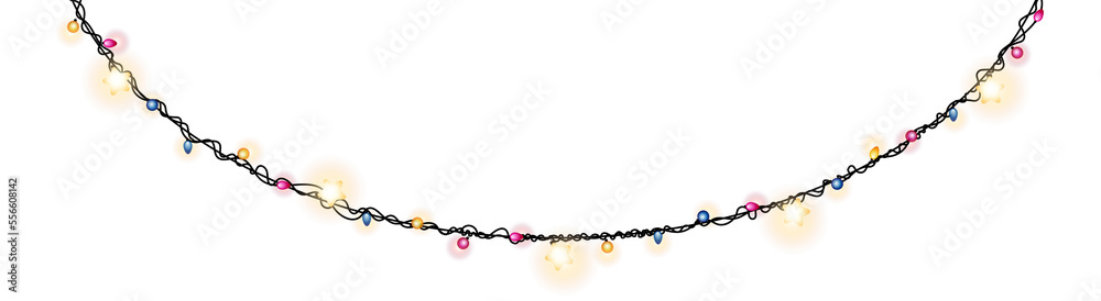 Christmas lights string isolated background Christmas lights string isolated background