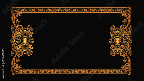 beautiful classic style wedding invitation vector design, editable color