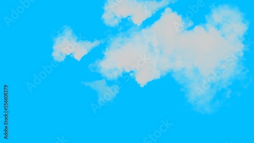 4K moving clouds animated with blue sky illustration