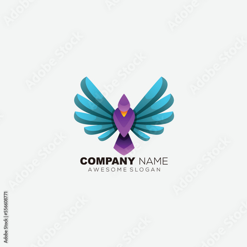 Fototapeta Naklejka Na Ścianę i Meble -  bird design logo gradient color illustration