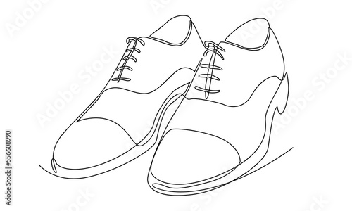 Continuous line of men's Shoes minimalist illustration 