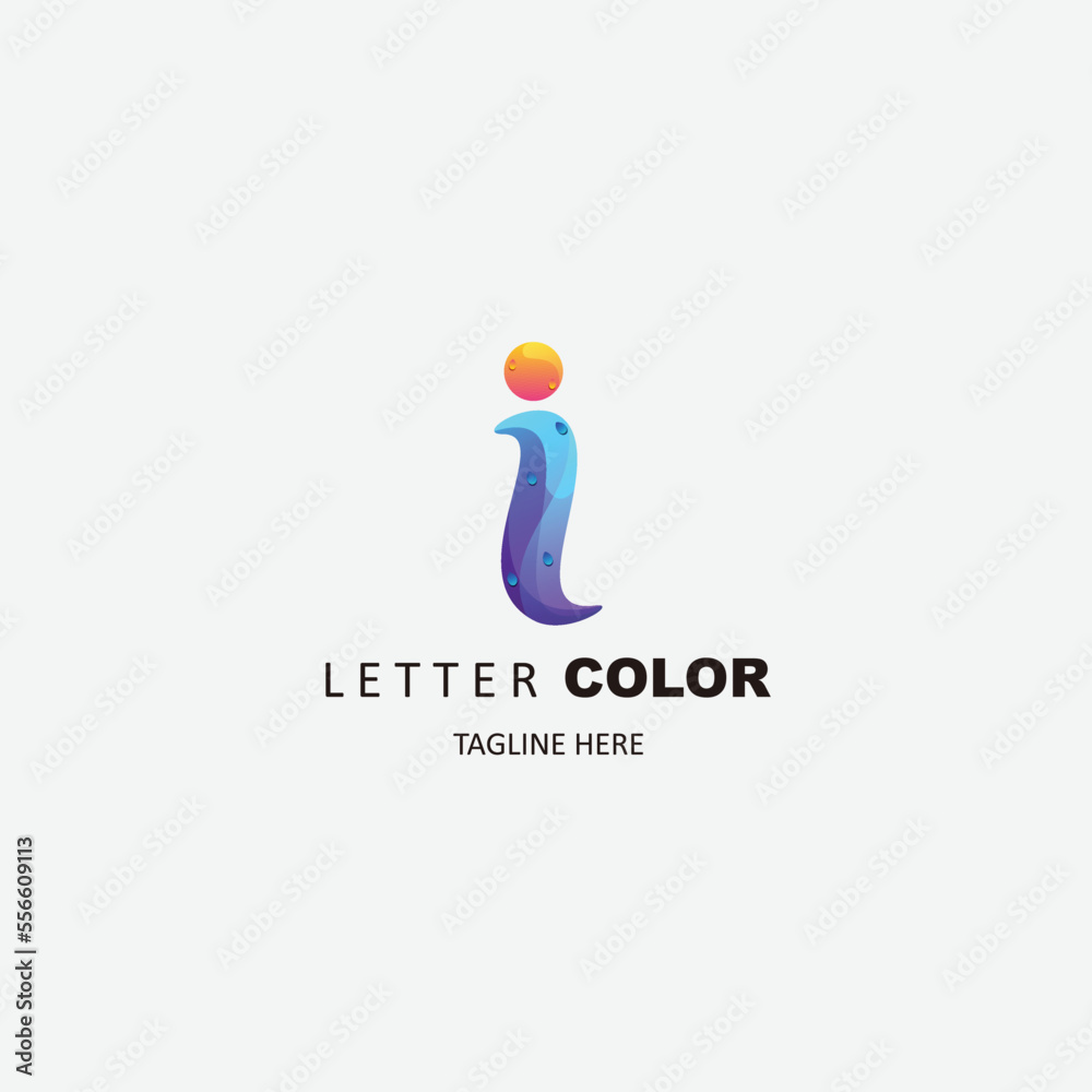 initial i logo design gradient color icon initial i logo design gradient color icon