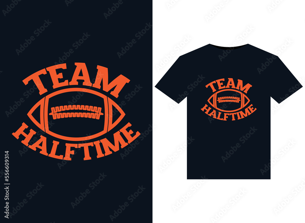 Team halftime illustrations for print-ready T-Shirts design