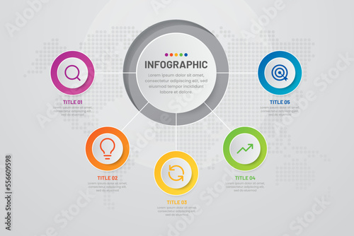 Gradient Business Infographic Template With 6 Steps