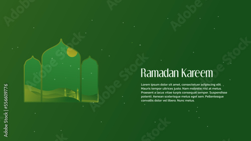 Islamic Background design. Ramadan theme background. Maybe suitable for greeting cards, posters, landing pages or other needs with an Islamic theme.