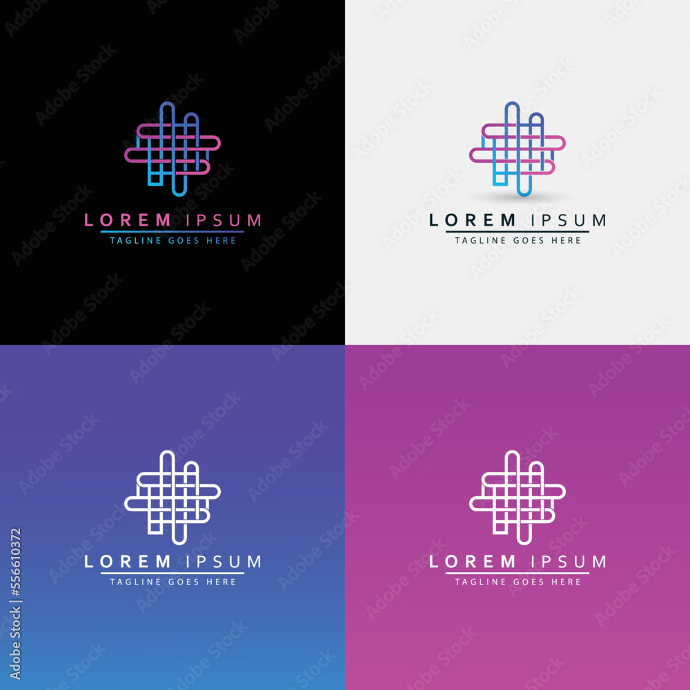 Template For Logos, Labels, Emblems With Thread And Vector Illustration.