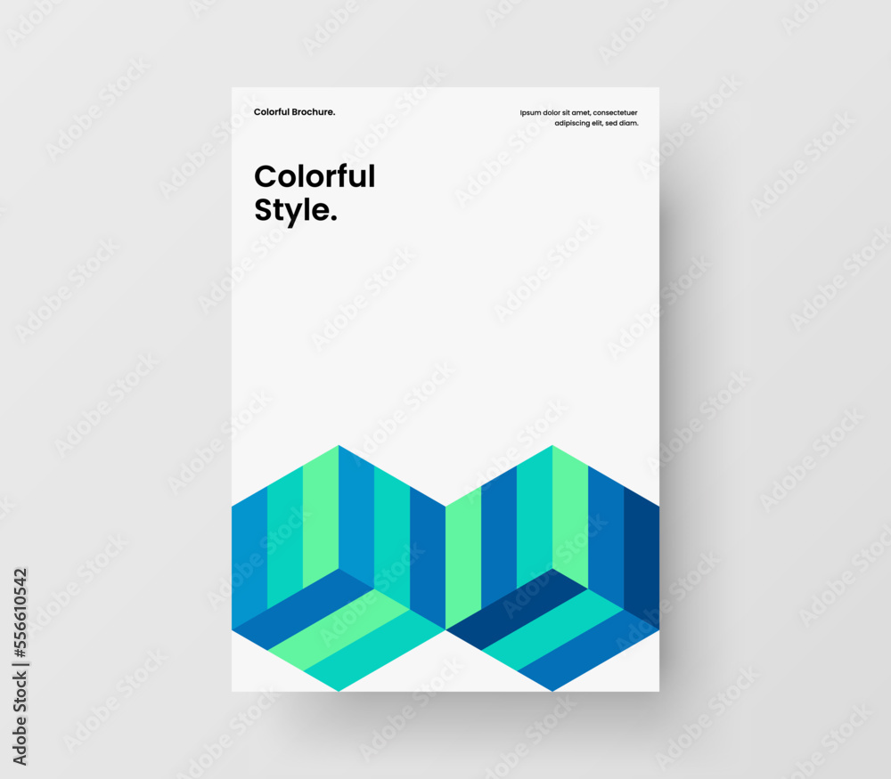 Premium front page A4 vector design concept. Minimalistic geometric shapes booklet template.