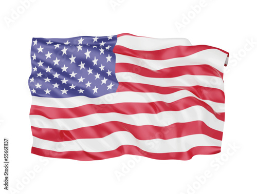3d USA flag national sign symbol