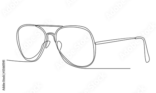 continuous line of eyeglasses minimalism vector