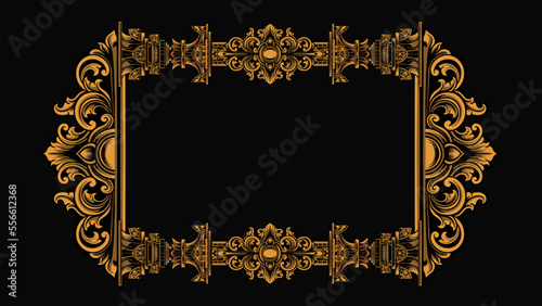 luxury greeting card vector design with classic style engraved ornament for elements, editable color