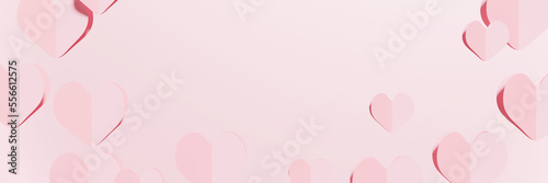 3d render of two magenta pink hearts on a pink background © World of AI