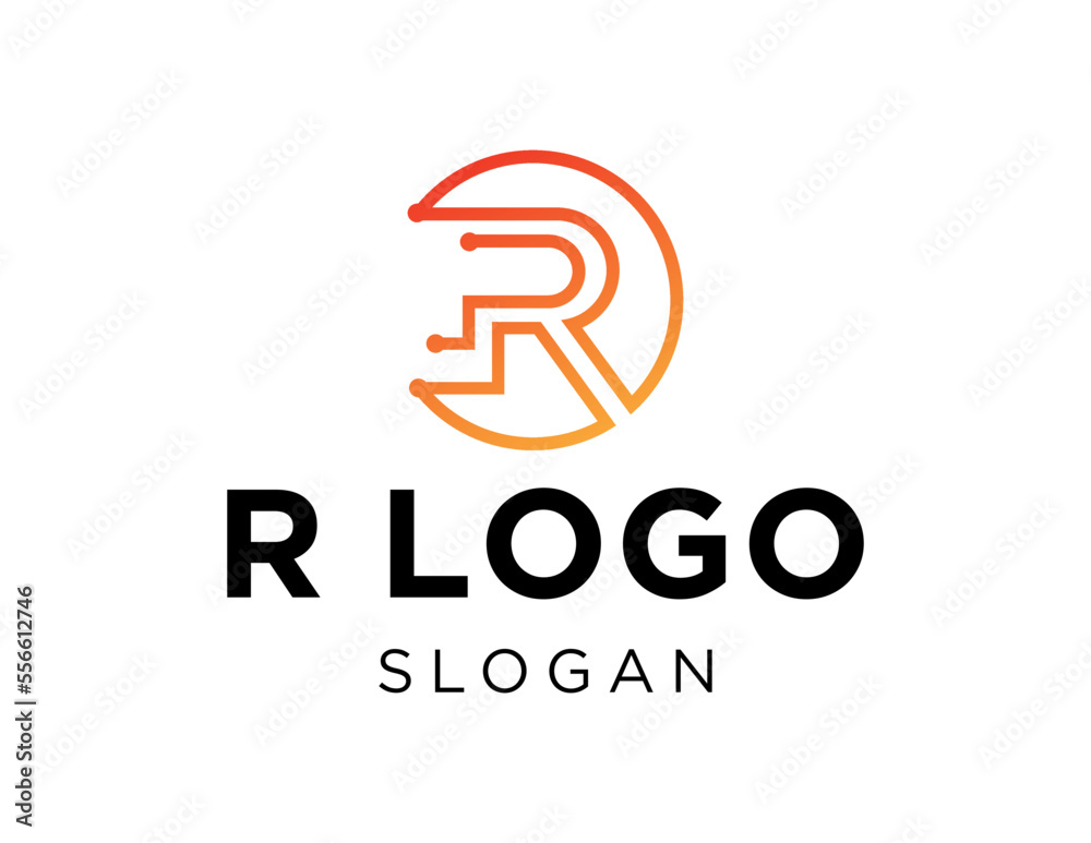 Logo about R Letter on a white background. created using the CorelDraw application.