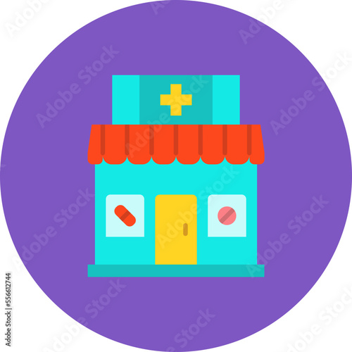 Pharmacy Multicolor Circle Flat Icon