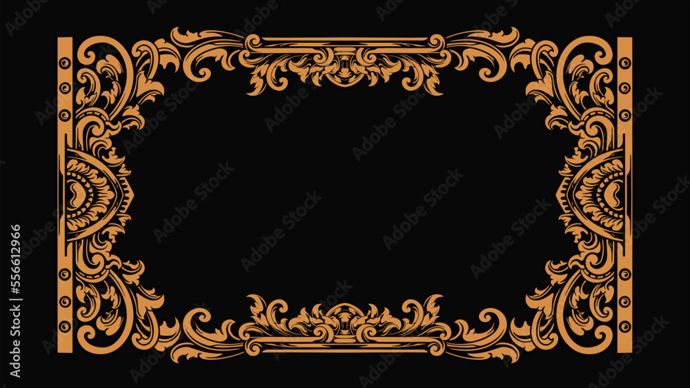 luxury greeting card vector design with classic style engraved ornament for elements, editable color