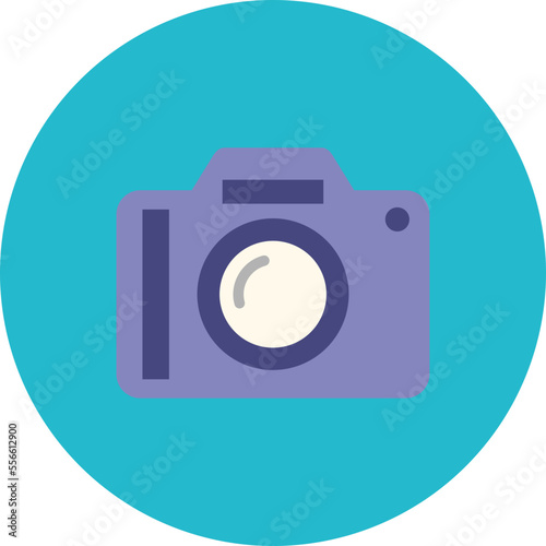 Camera Multicolor Circle Flat Icon