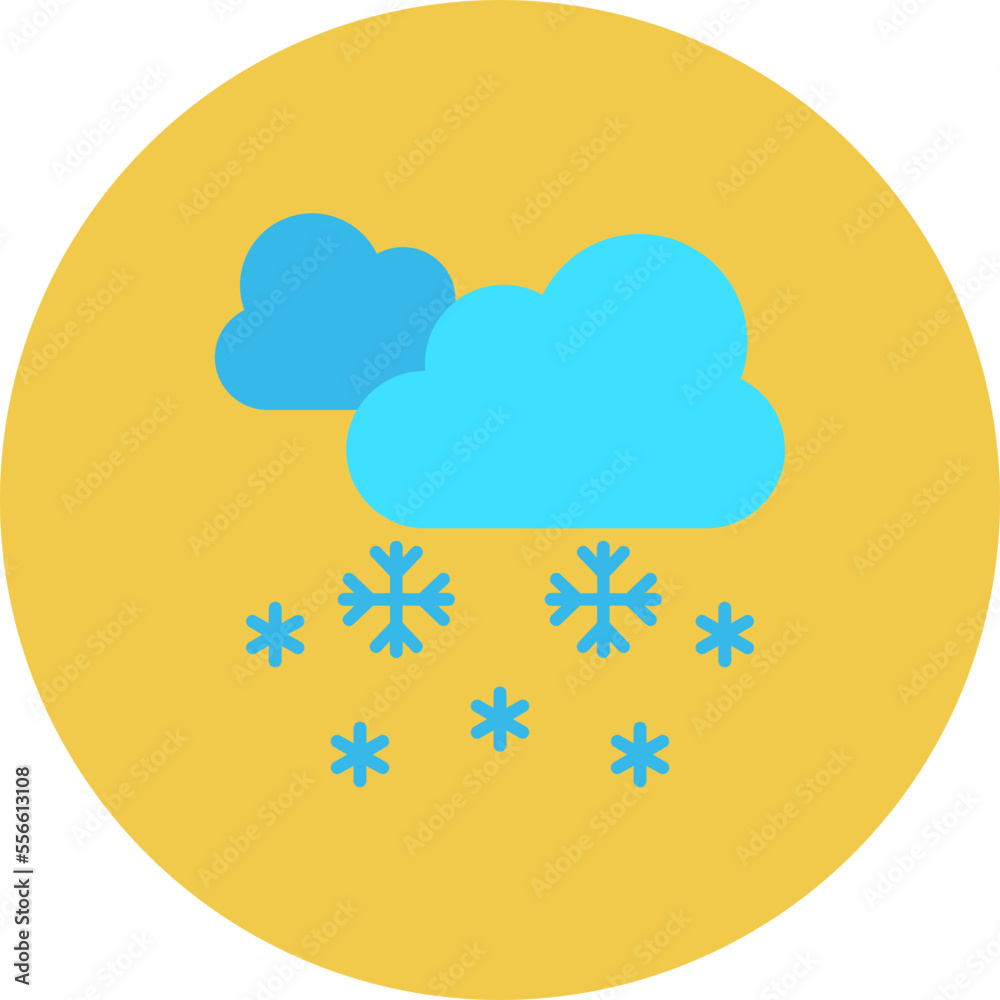 Snowfall Multicolor Circle Flat Icon Snowfall Multicolor Circle Flat Icon