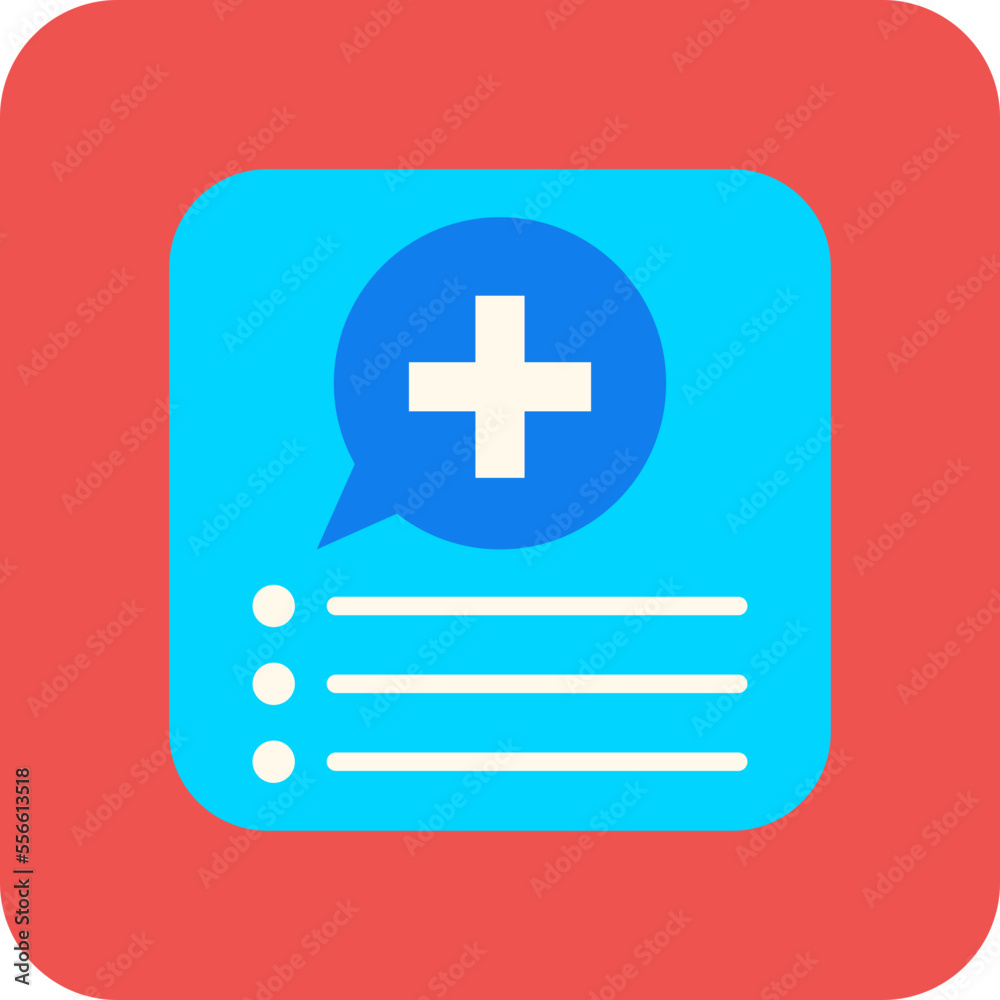 Obraz premium Medical App Multicolor Round Corner Flat Icon