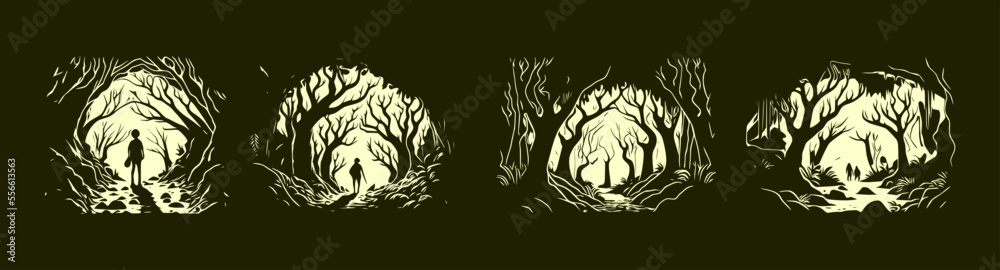 Mysterious forest background, for halloween. Mysterious forest background, for halloween.
