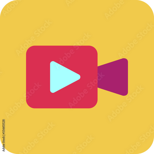 Video Calling App Multicolor Round Corner Flat Icon