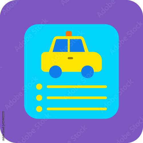 Car App Multicolor Round Corner Flat Icon