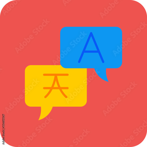 Translator Multicolor Round Corner Flat Icon