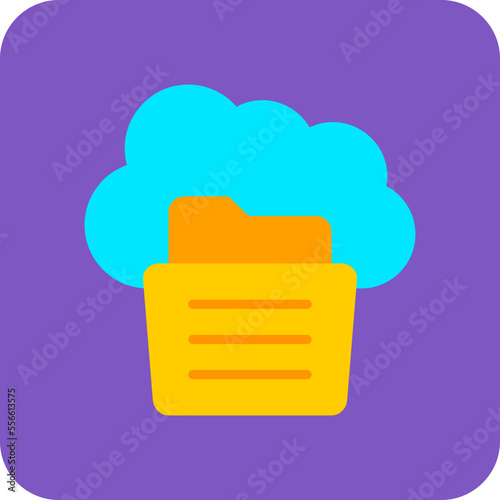 Cloud Storage Multicolor Round Corner Flat Icon