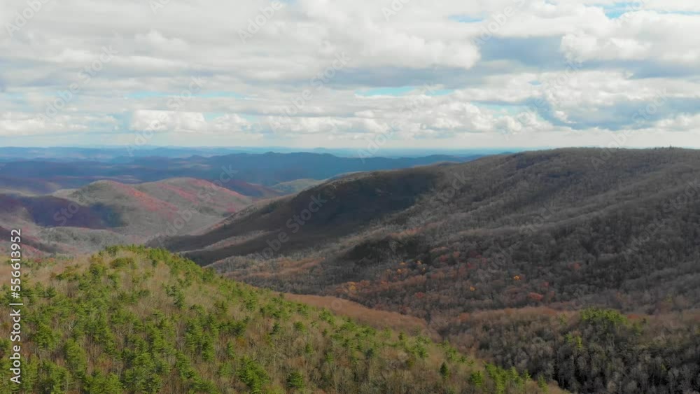 4K Aerial Drone Video of Lost Cove Cliffs on Blue Ridge Parkway near Linville, NC