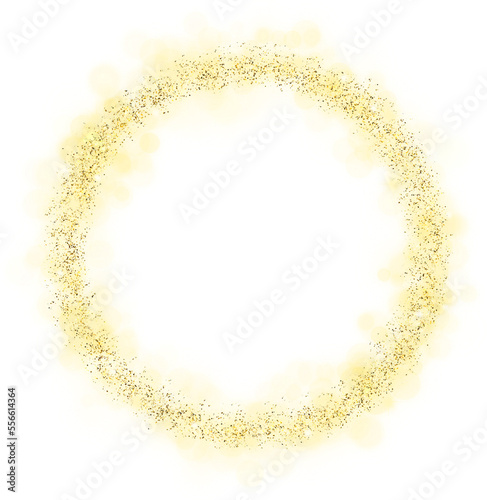 luxury Sparkling circle golden frame