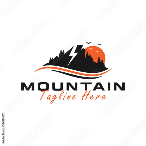 electric mountain vector illustration logo design