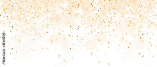 Luxury sparkling gold dust on transparent background