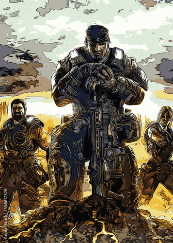 Soldier War Fantasy Illustration Poster Image