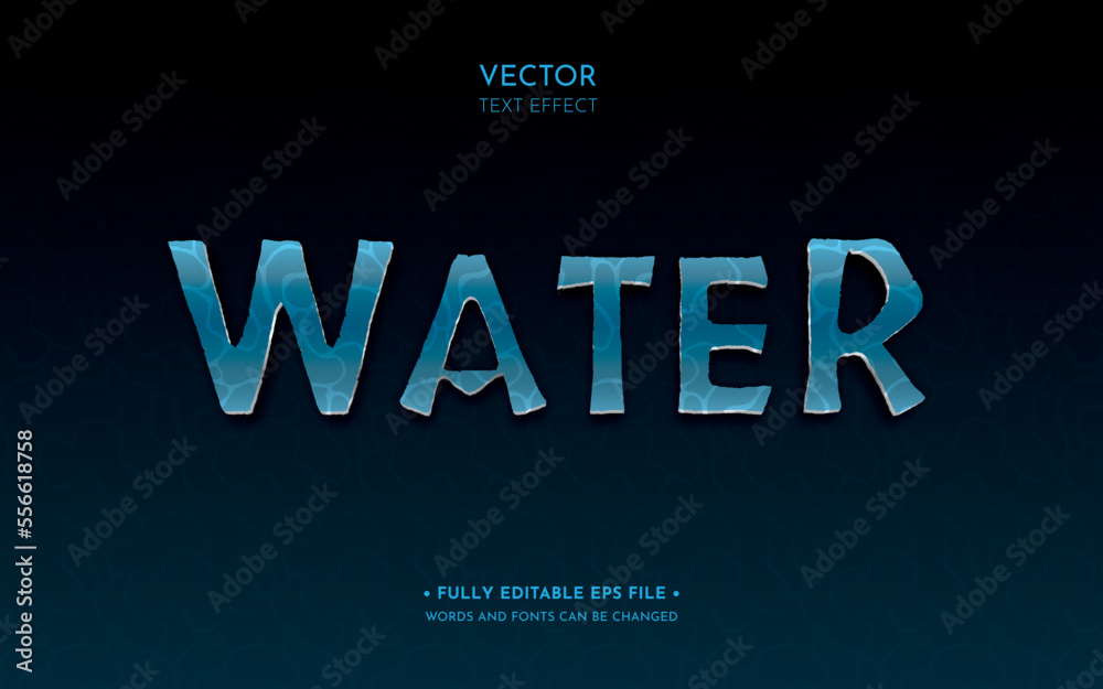 Vector Editable Text Effect in Water Movie Style Vector Editable Text Effect in Water Movie Style