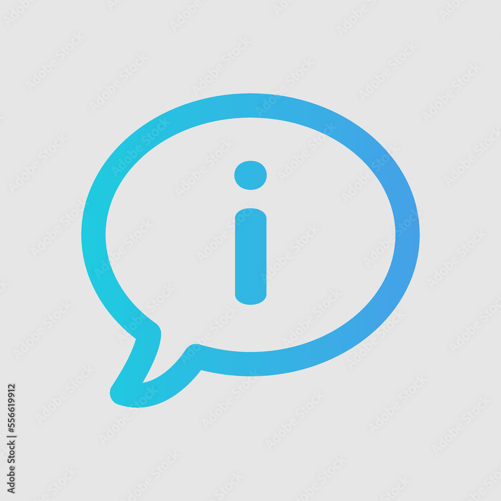 Information icon in gradient style, use for website mobile app presentation