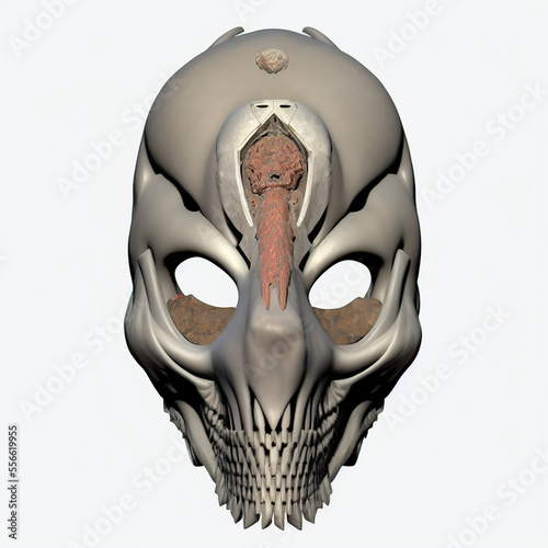 Alien skull mask. Digital i...