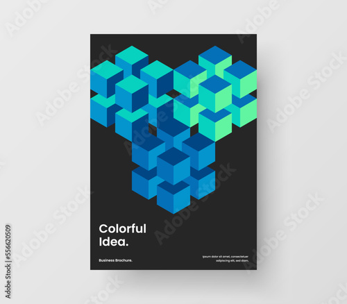 Multicolored corporate cover A4 design vector template. Clean mosaic pattern postcard concept.