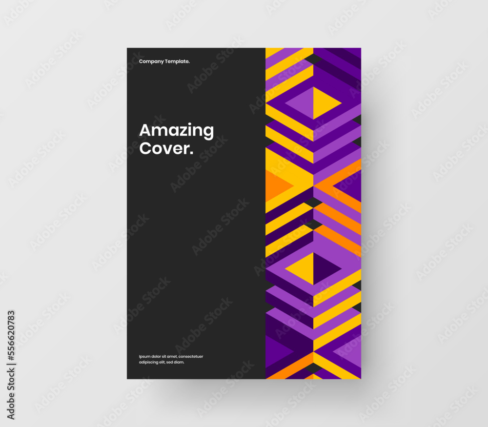 Minimalistic geometric pattern brochure illustration. Clean catalog cover A4 design vector layout.