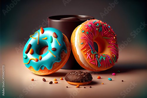 Donuts sweet suger coloerful food photo