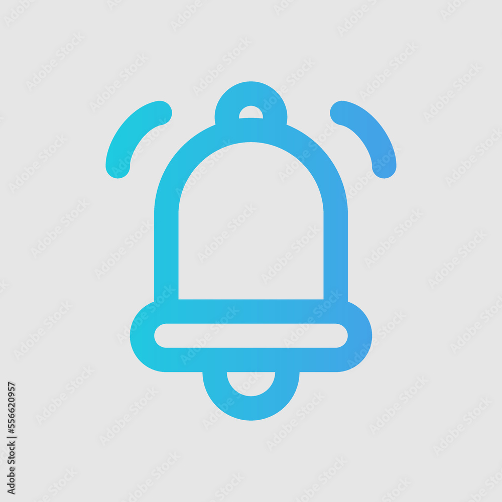 Notification bell icon in gradient style, use for website mobile app presentation Notification bell icon in gradient style, use for website mobile app presentation