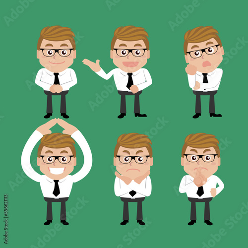 Set of man characters in different poses
