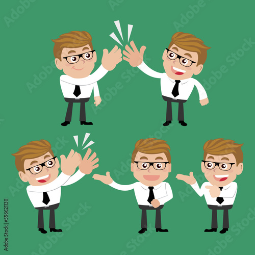 Set of man characters in different poses
