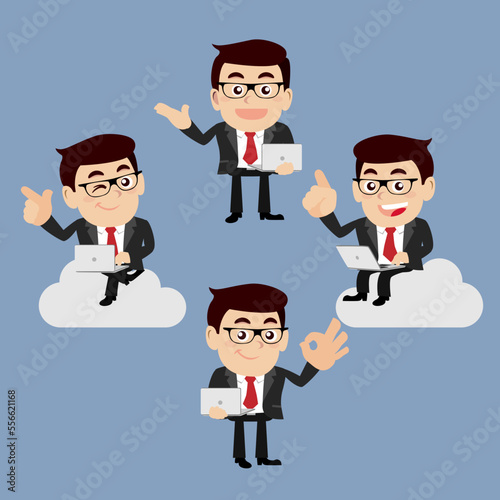 Set of man characters in different poses