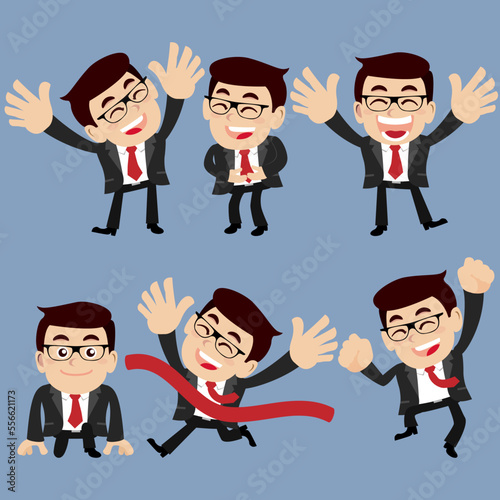 Set of man characters in different poses