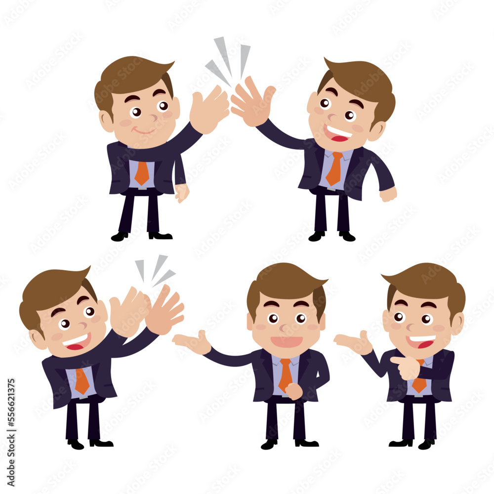 Set of man characters in different poses Set of man characters in different poses
